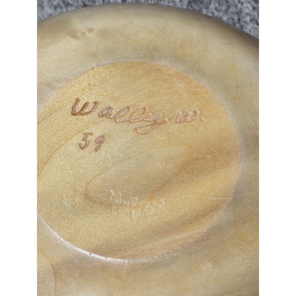 Hand Turned Wood Bowl Pear Handcrafted Food Safe Kitchen Decor Gift Wally W 1959 - Picture 4 of 5